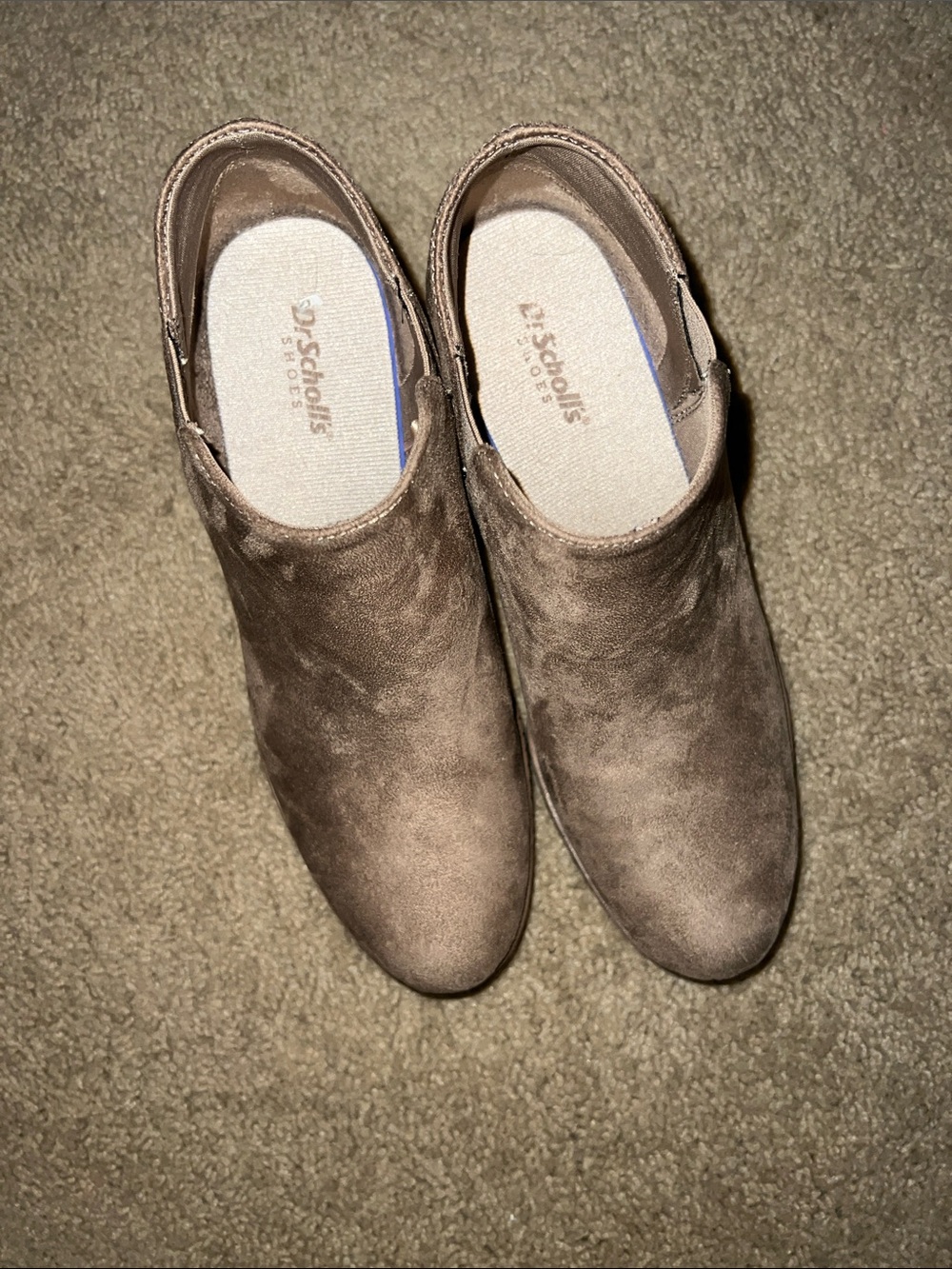 Dr. Scholl's Taupe Suede Slip-On Mules